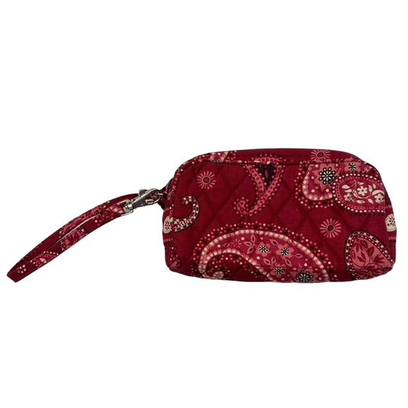 Vera Bradley Wristlet Pouch Wallet 6.5x3 & ID Keychain Pouch Mesa Red - Picture 2 of 11